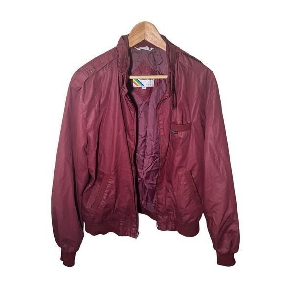 Members Only SZ 44 Vintage Burgundy Bomber Jacket 80s Amazing Condition